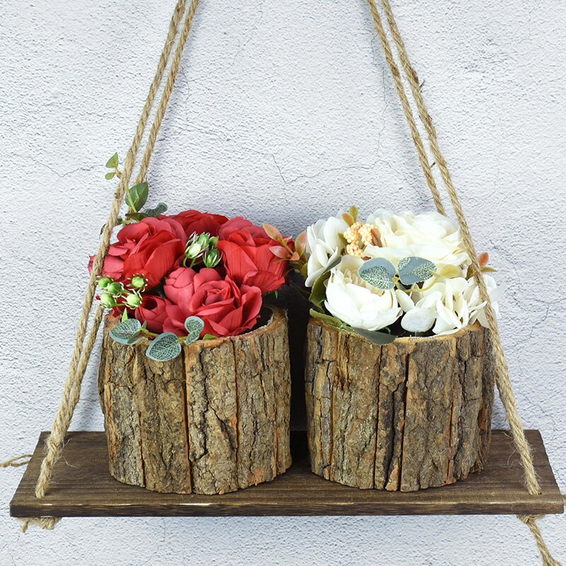 Holzblumentopf / Holzvase