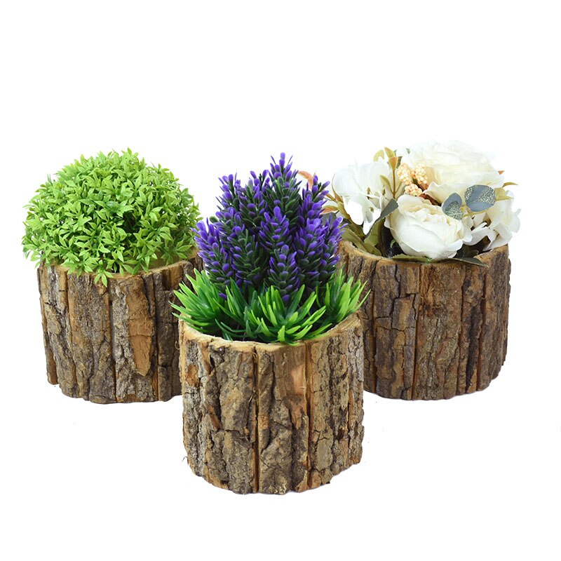 Holzblumentopf / Holzvase