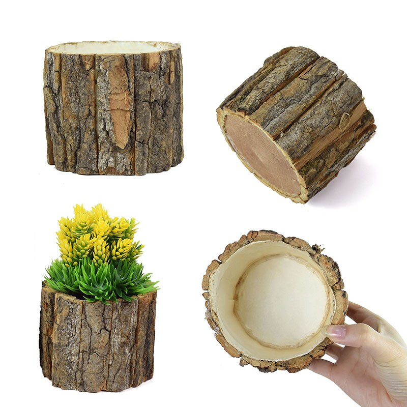 Holzblumentopf / Holzvase